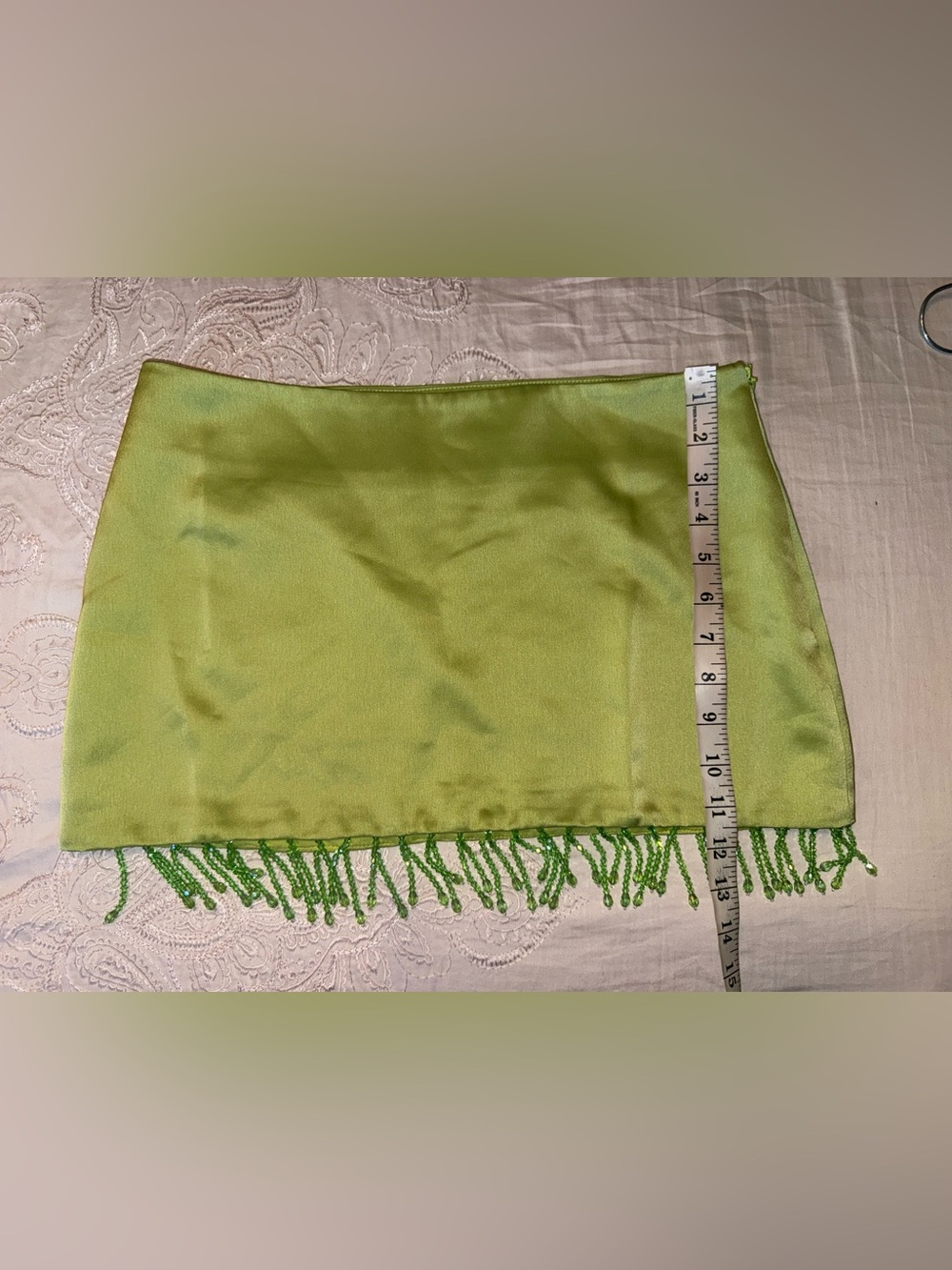 Peppermayo Bora Bora Beaded Mini Skirt Lime Green Size S - Picture 5 of 9